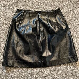 Faux Leather Black Mini Skirt -Size 0 Express